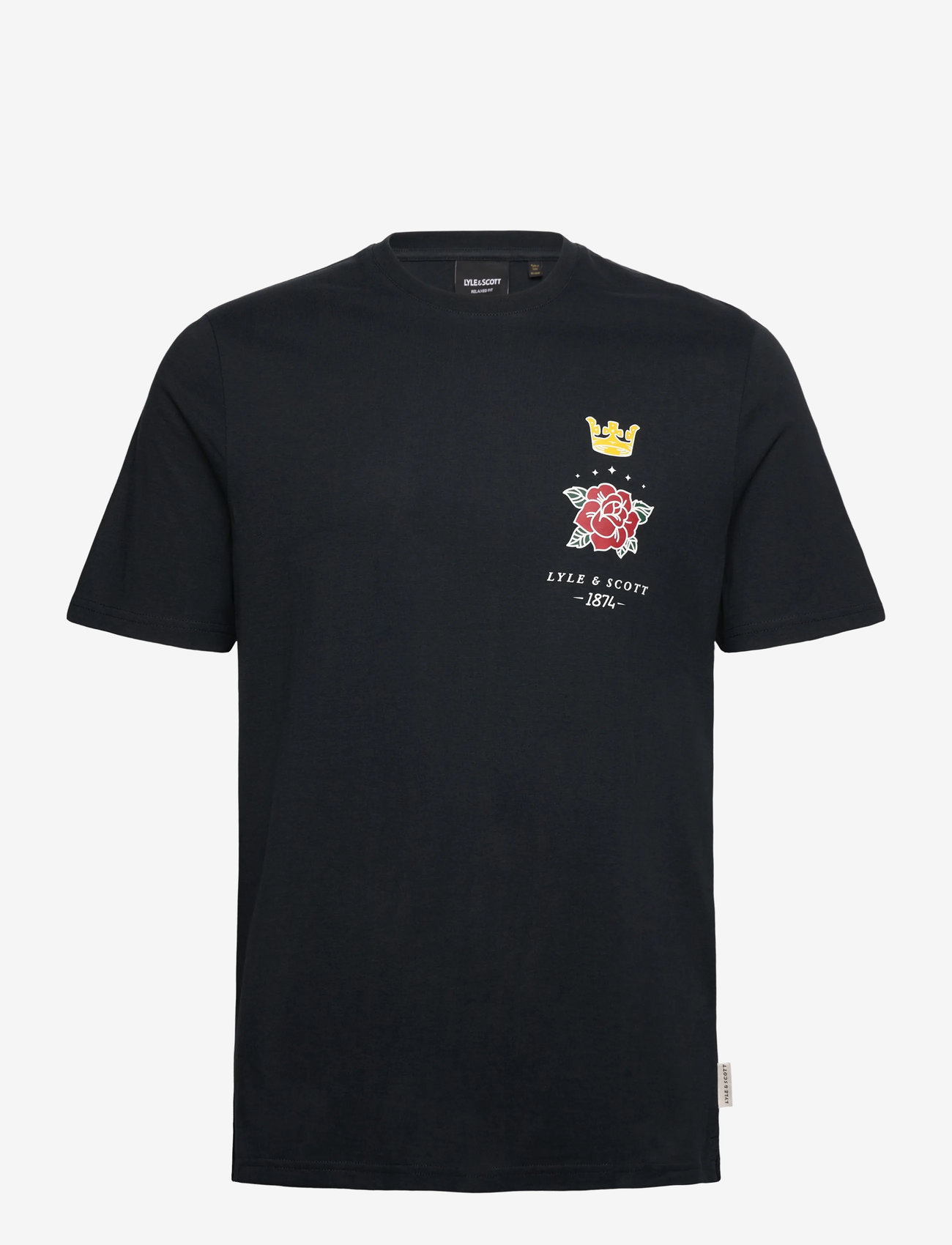 Lyle & Scott - Rose and Crown Graphic T-shirt - kortärmade t-shirts - z271 dark navy - 1