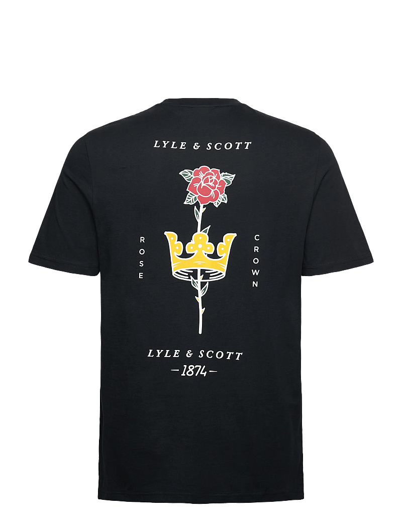Lyle & Scott - Rose and Crown Graphic T-shirt - kortärmade t-shirts - z271 dark navy - 2