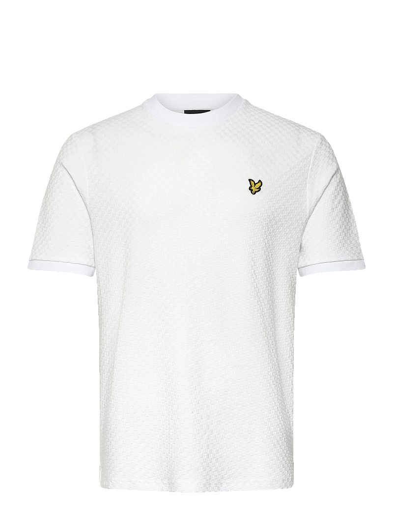 Lyle & Scott - Football Jacquard T-shirt - lyhythihaiset - 626 white - 0