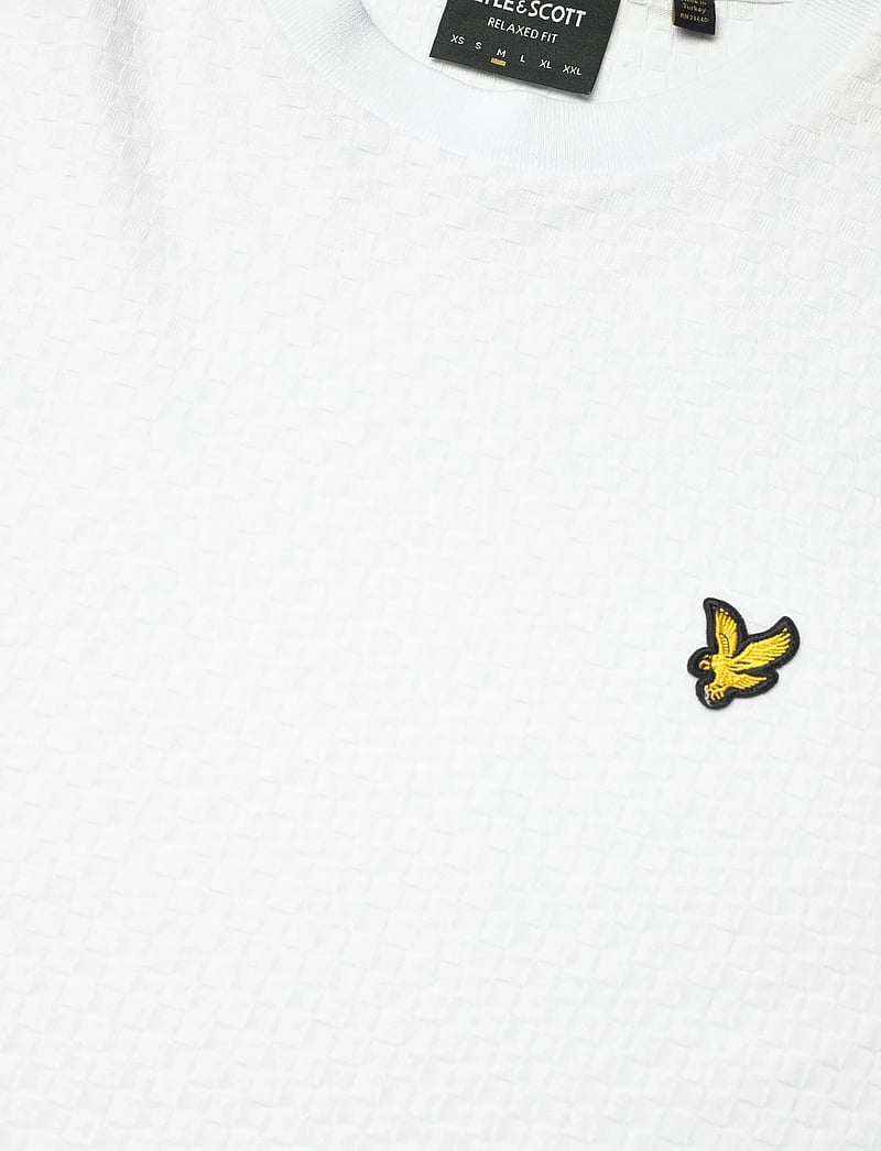 Lyle & Scott - Football Jacquard T-shirt - lyhythihaiset - 626 white - 2