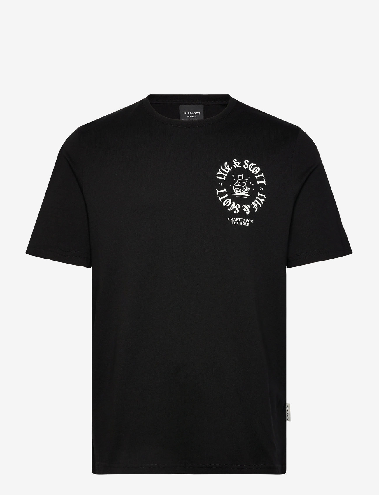 Lyle & Scott - Ship Insignia Graphic T-shirt - kurzärmelig - z865 jet black - 1