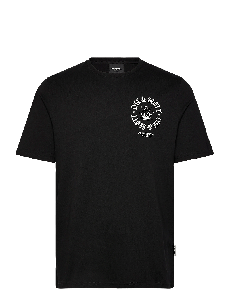 Lyle & Scott - Ship Insignia Graphic T-shirt - kurzärmelig - z865 jet black - 1