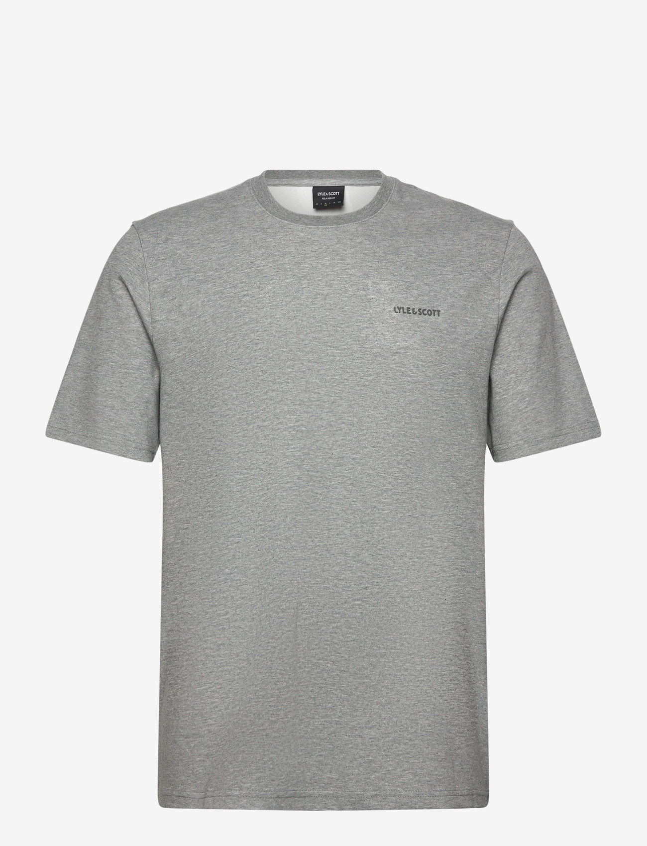 Lyle & Scott - Chest Logo Interlock T-Shirt - kortærmede t-shirts - t28 mid grey marl - 0