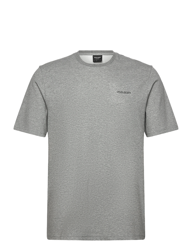 Lyle & Scott - Chest Logo Interlock T-Shirt - kortärmade t-shirts - t28 mid grey marl - 0