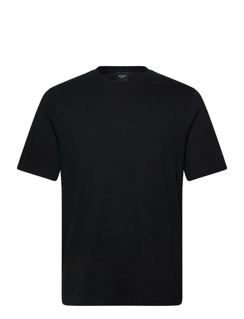 Lyle & Scott - Chest Logo Interlock T-Shirt - kortärmade t-shirts - z865 jet black - 0