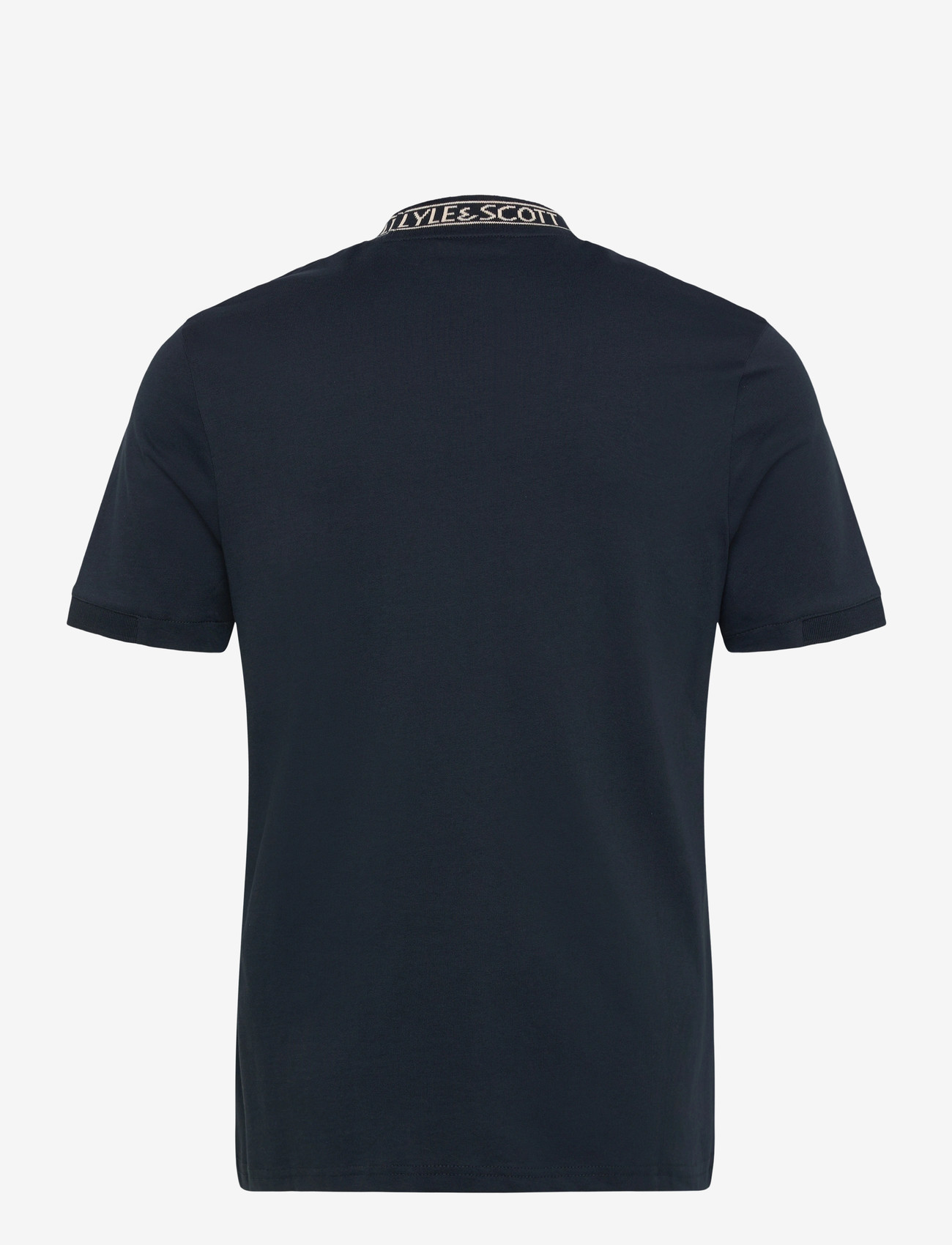 Lyle & Scott - Logo Ribbed T-Shirt - kortärmade t-shirts - y070 dark navy/ bone white - 1