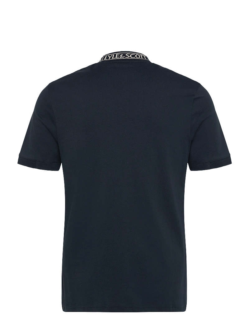 Lyle & Scott - Logo Ribbed T-Shirt - kortärmade t-shirts - y070 dark navy/ bone white - 1