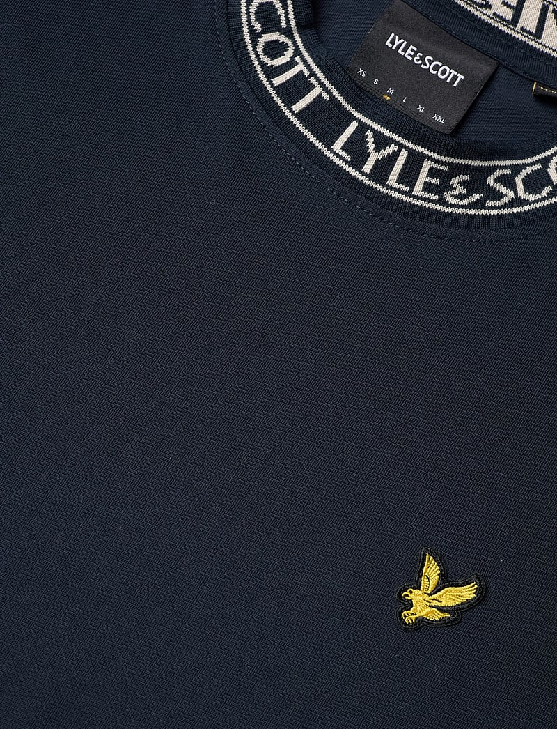 Lyle & Scott - Logo Ribbed T-Shirt - kortärmade t-shirts - y070 dark navy/ bone white - 2