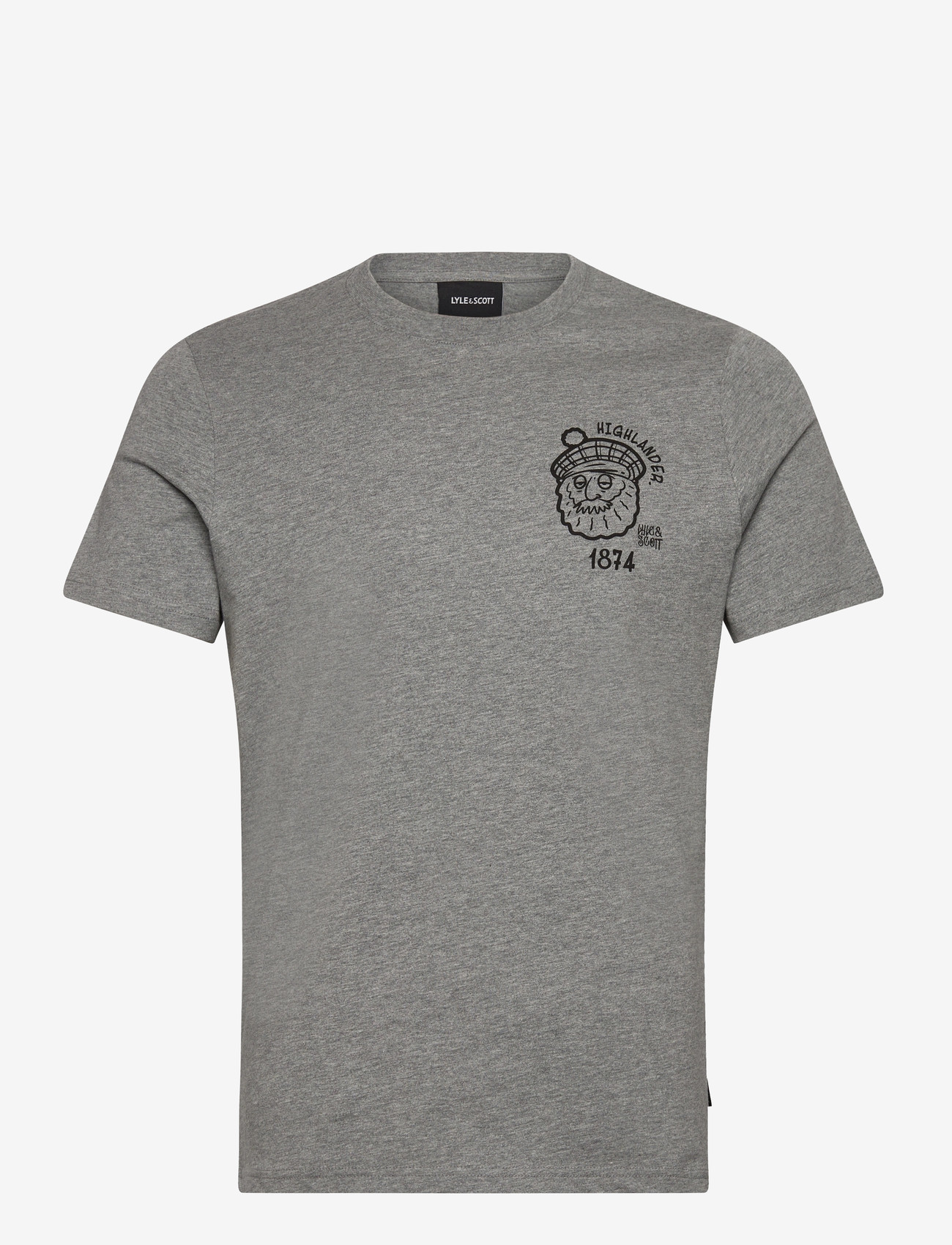 Lyle & Scott - Highlander Graphic T-shirt - kortärmade t-shirts - t28 mid grey marl - 0