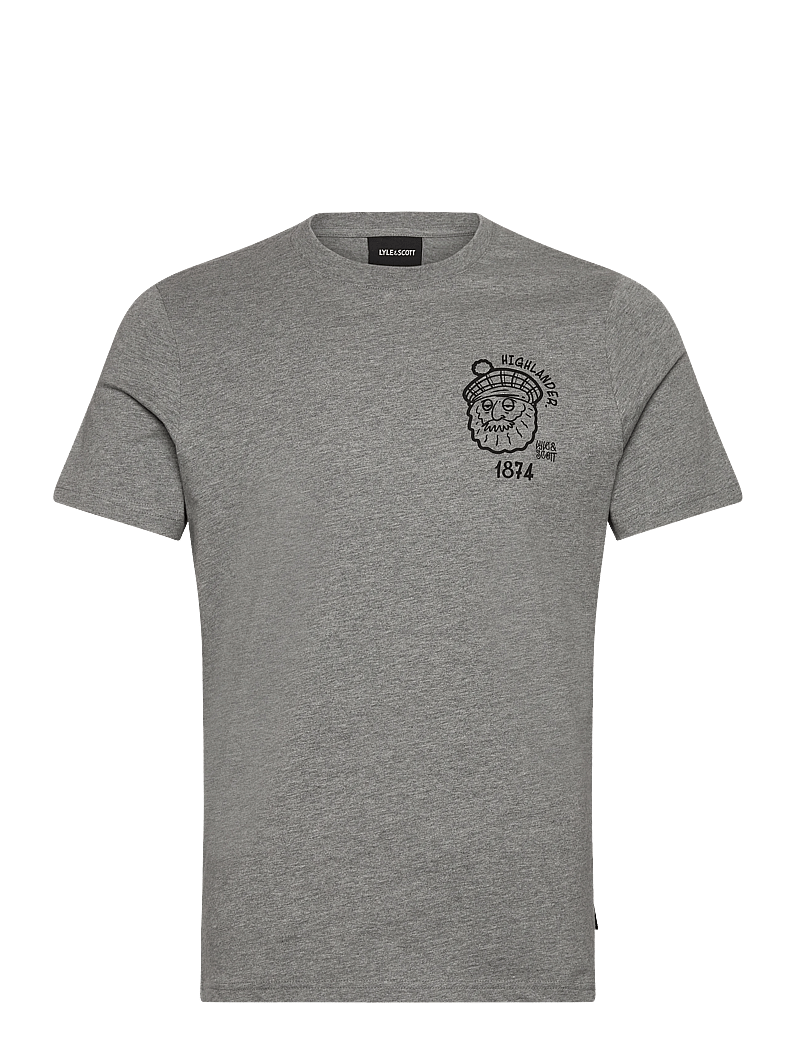 Lyle & Scott - Highlander Graphic T-shirt - kurzärmelig - t28 mid grey marl - 0