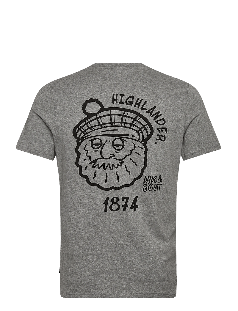Lyle & Scott - Highlander Graphic T-shirt - kurzärmelig - t28 mid grey marl - 1
