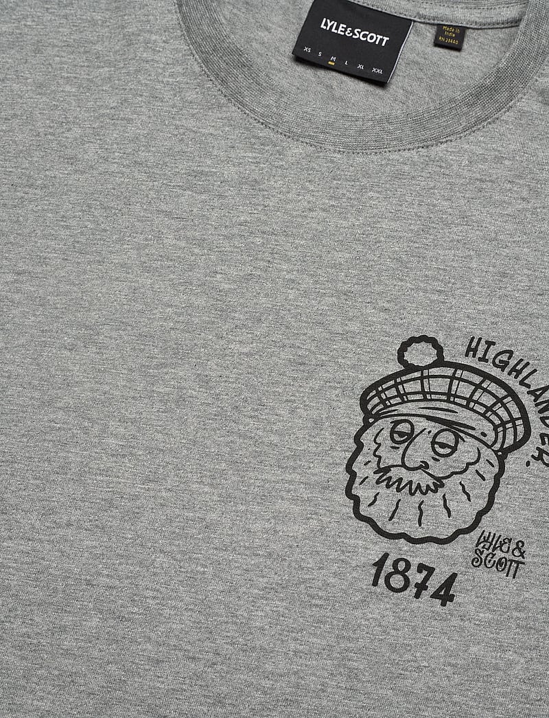 Lyle & Scott - Highlander Graphic T-shirt - kurzärmelig - t28 mid grey marl - 2