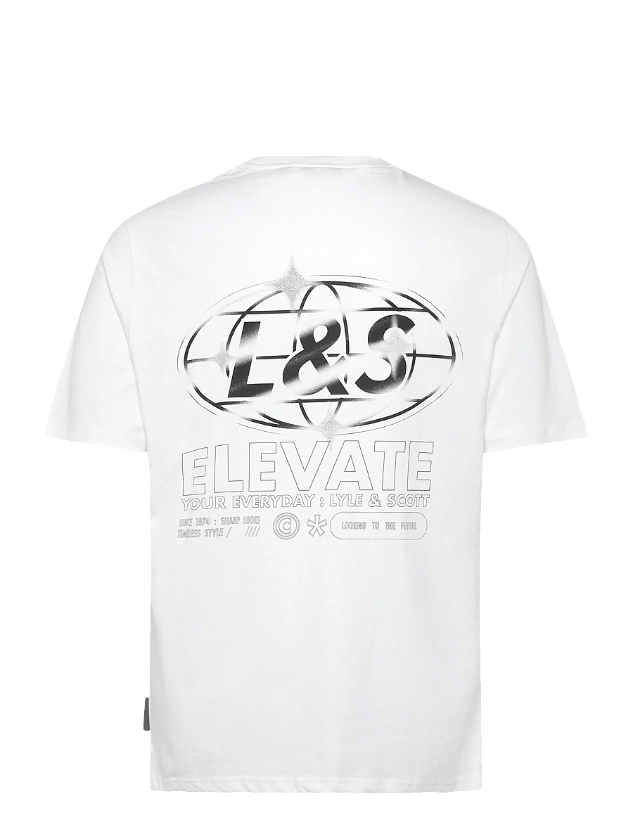 Lyle & Scott - Chrome Graphic T-shirt - kurzärmelige t-shirts - 626 white - 2