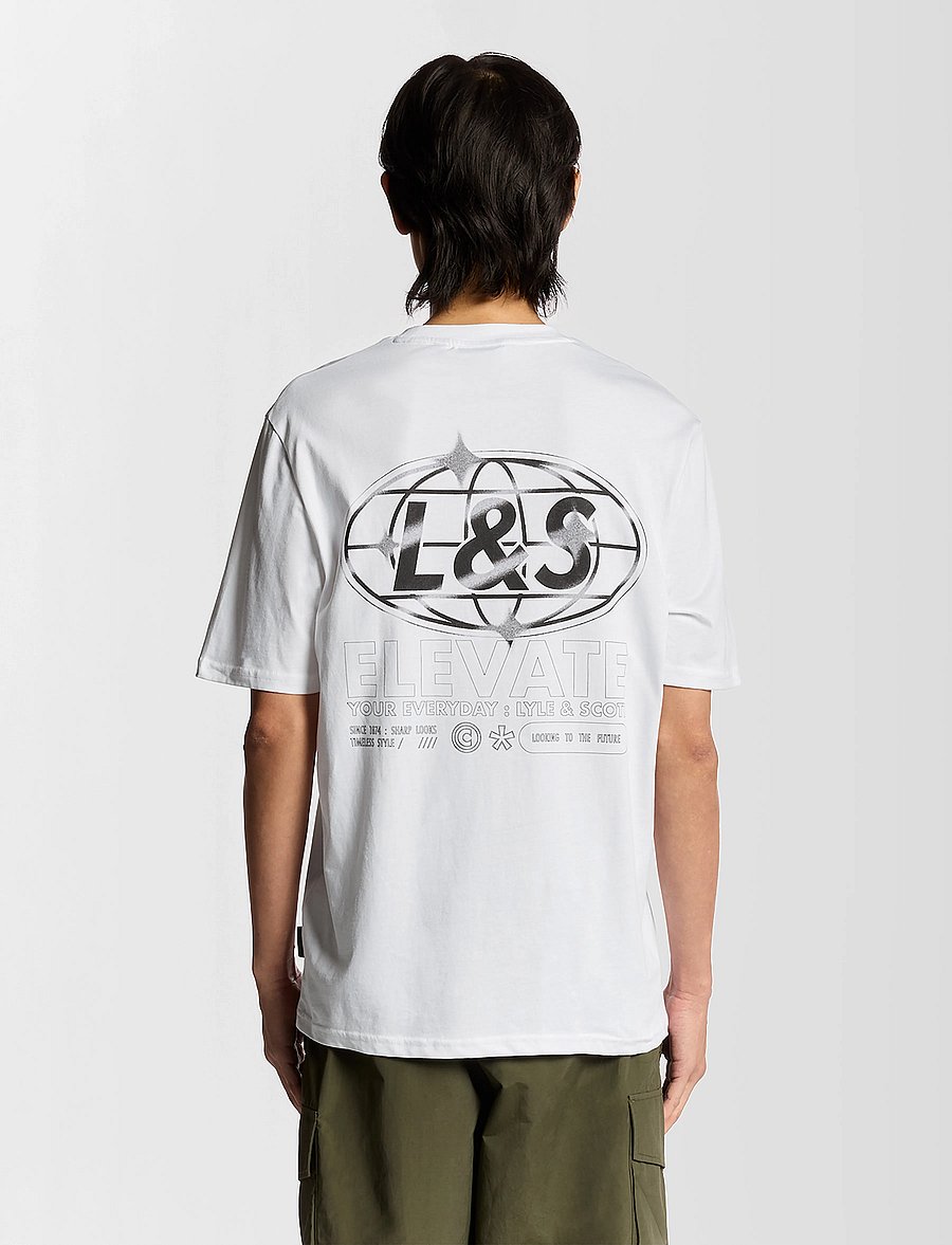 Lyle & Scott - Chrome Graphic T-shirt - kurzärmelige t-shirts - 626 white - 3