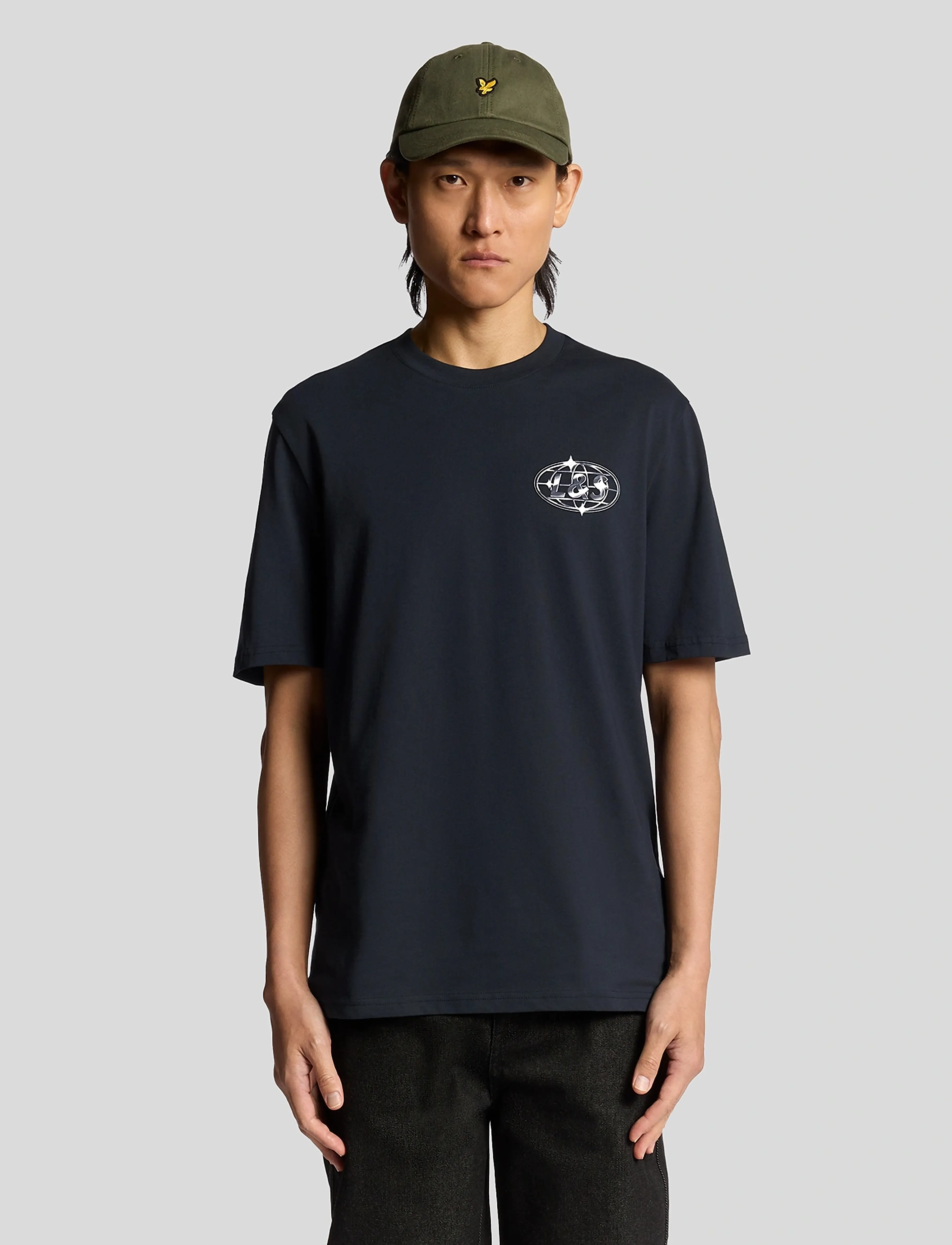 Lyle & Scott Chrome Graphic T-shirt - T-shirts - Z271 DARK NAVY / grey