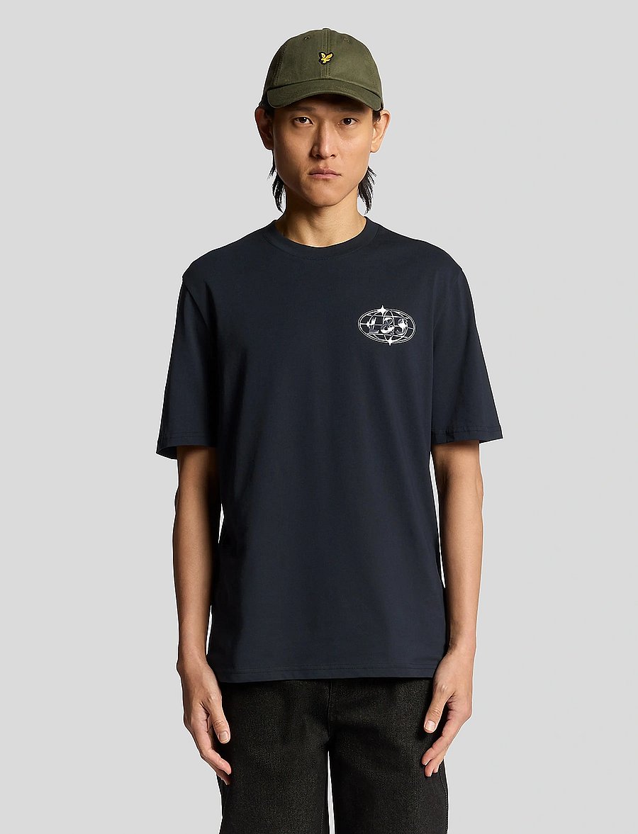 Lyle & Scott - Chrome Graphic T-shirt - kurzärmelig - z271 dark navy - 0