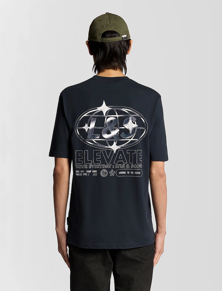 Lyle & Scott - Chrome Graphic T-shirt - kurzärmelig - z271 dark navy - 3