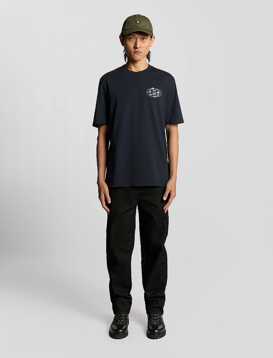 Lyle & Scott - Chrome Graphic T-shirt - kurzärmelig - z271 dark navy - 5