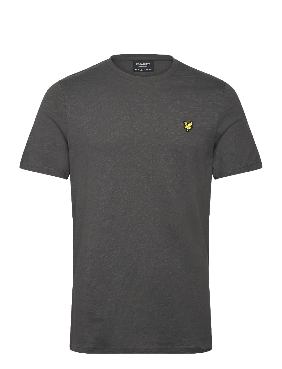 Lyle & Scott - Fine Slub T-shirt - kurzärmelige t-shirts - w635 gunmetal - 1