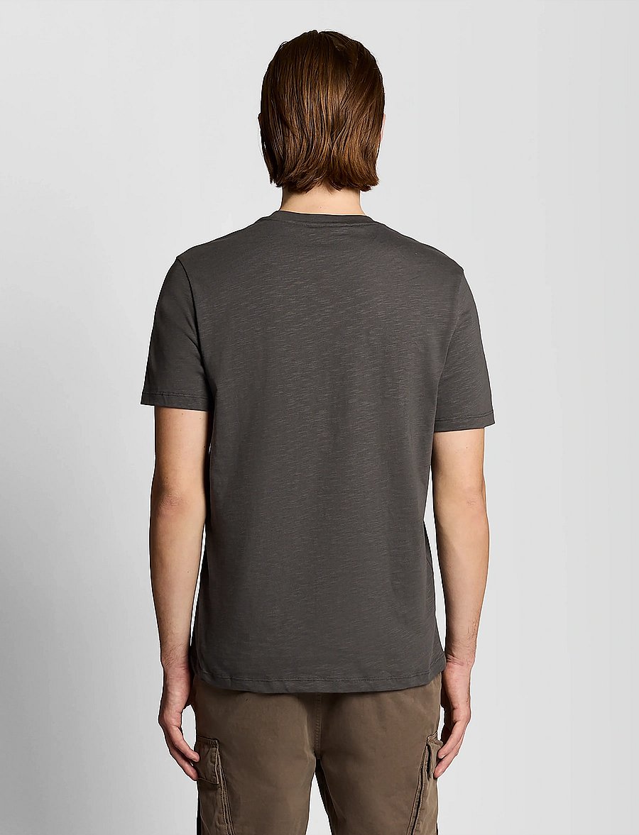Lyle & Scott - Fine Slub T-shirt - kurzärmelige t-shirts - w635 gunmetal - 3