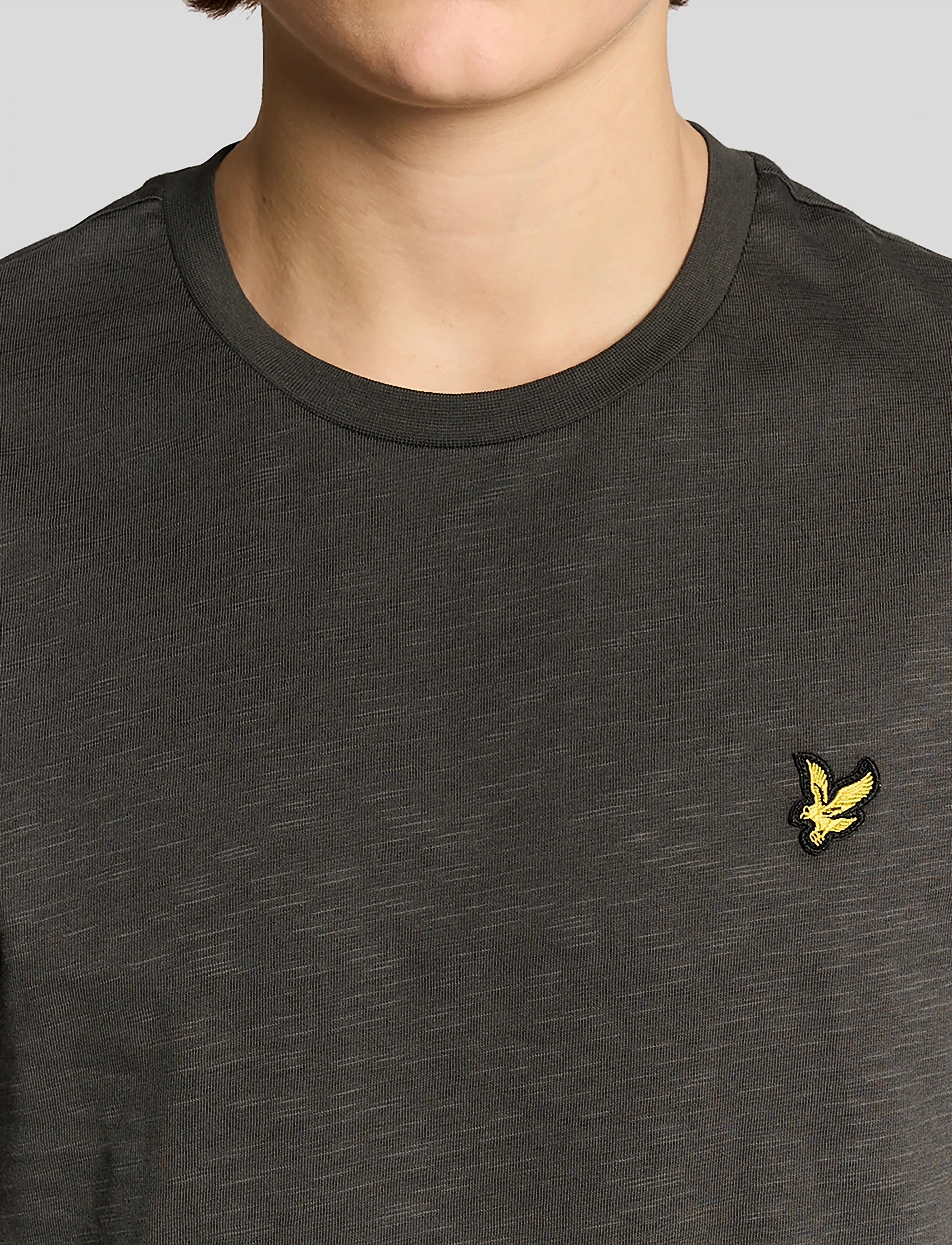 Lyle & Scott - Fine Slub T-shirt - kortärmade t-shirts - w635 gunmetal - 4
