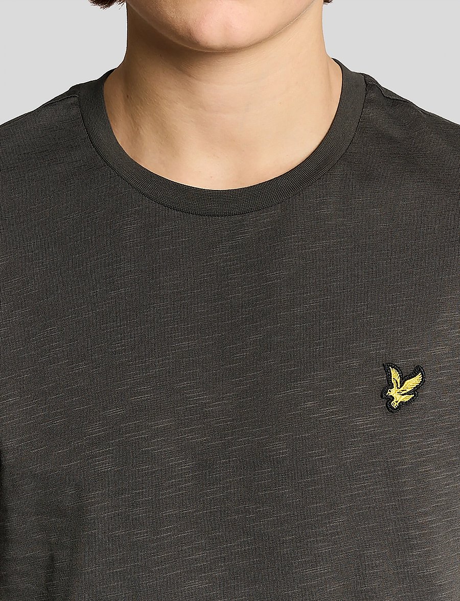 Lyle & Scott - Fine Slub T-shirt - kurzärmelige t-shirts - w635 gunmetal - 4