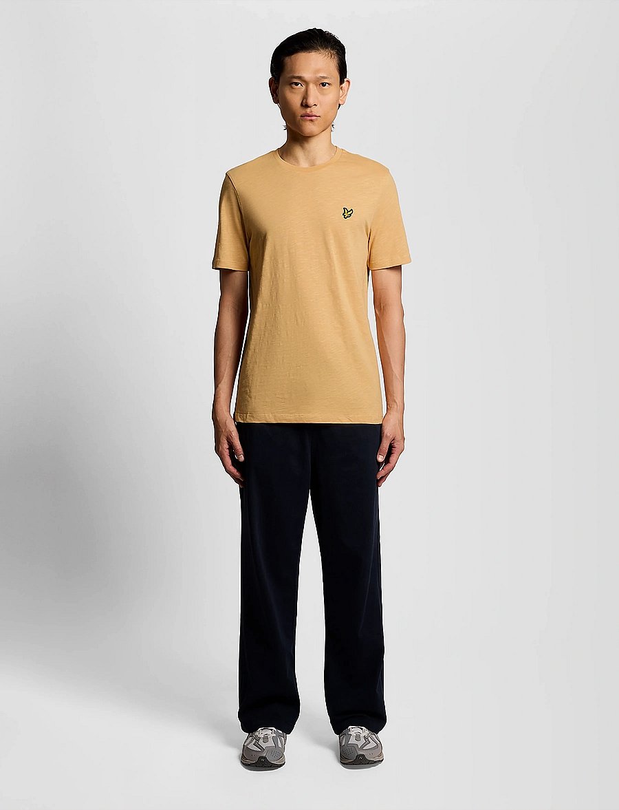 Lyle & Scott - Fine Slub T-shirt - kortærmede t-shirts - y122 honeycomb - 5