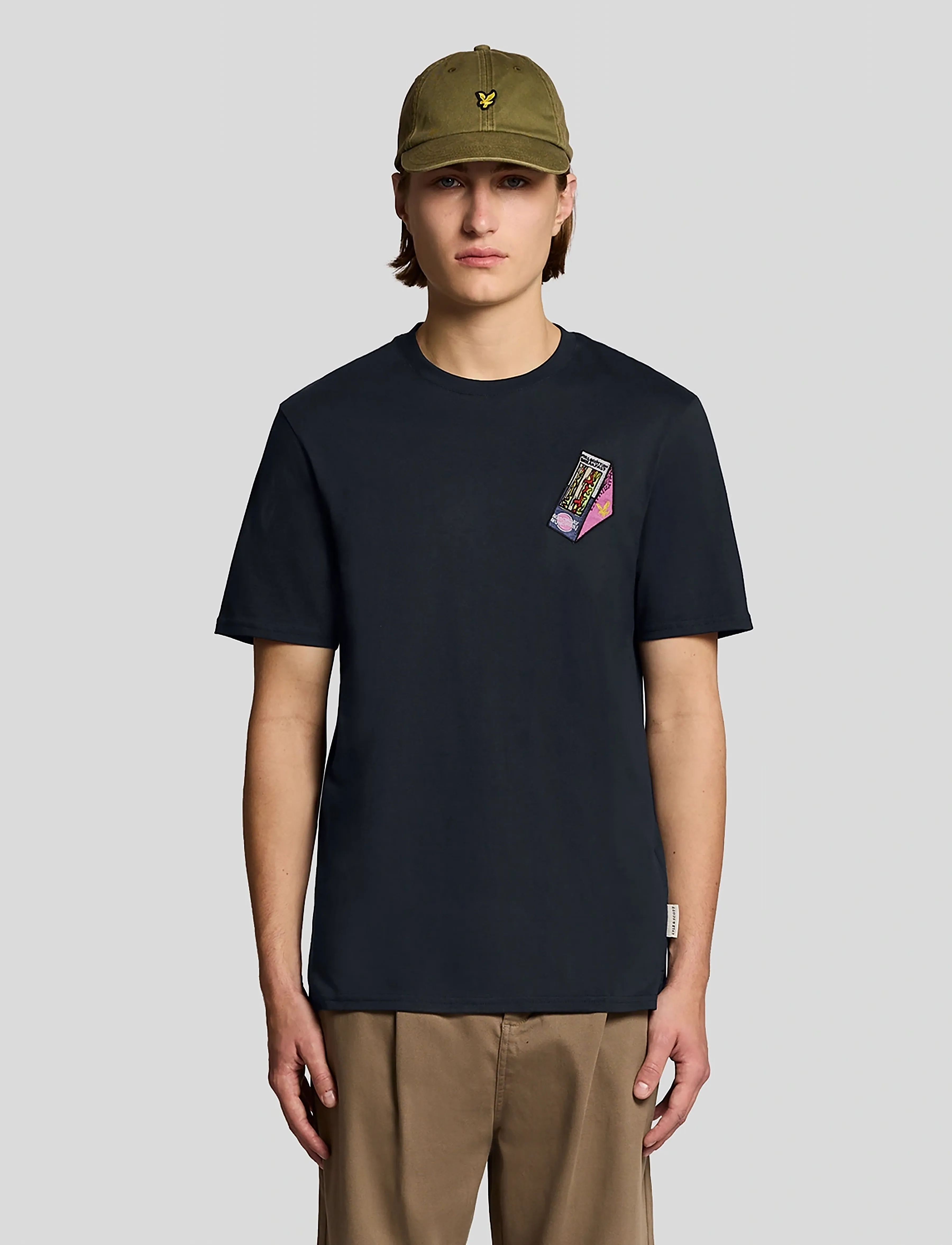 Lyle & Scott Supermarket Embroidered T-Shirt, XS, Navy, T-Shirts > Kortærmede, Herre