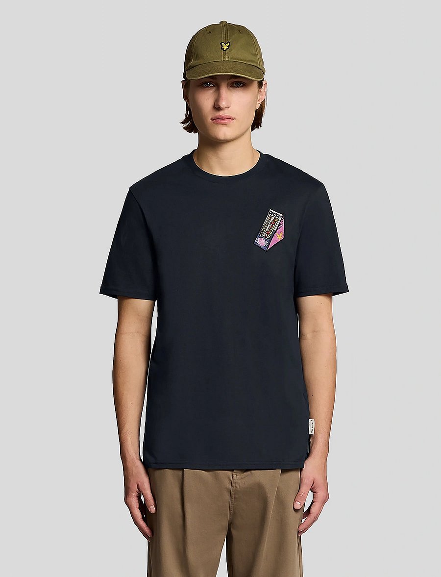 Lyle & Scott - Supermarket Embroidered T-shirt - short-sleeved t-shirts - dark navy - 0