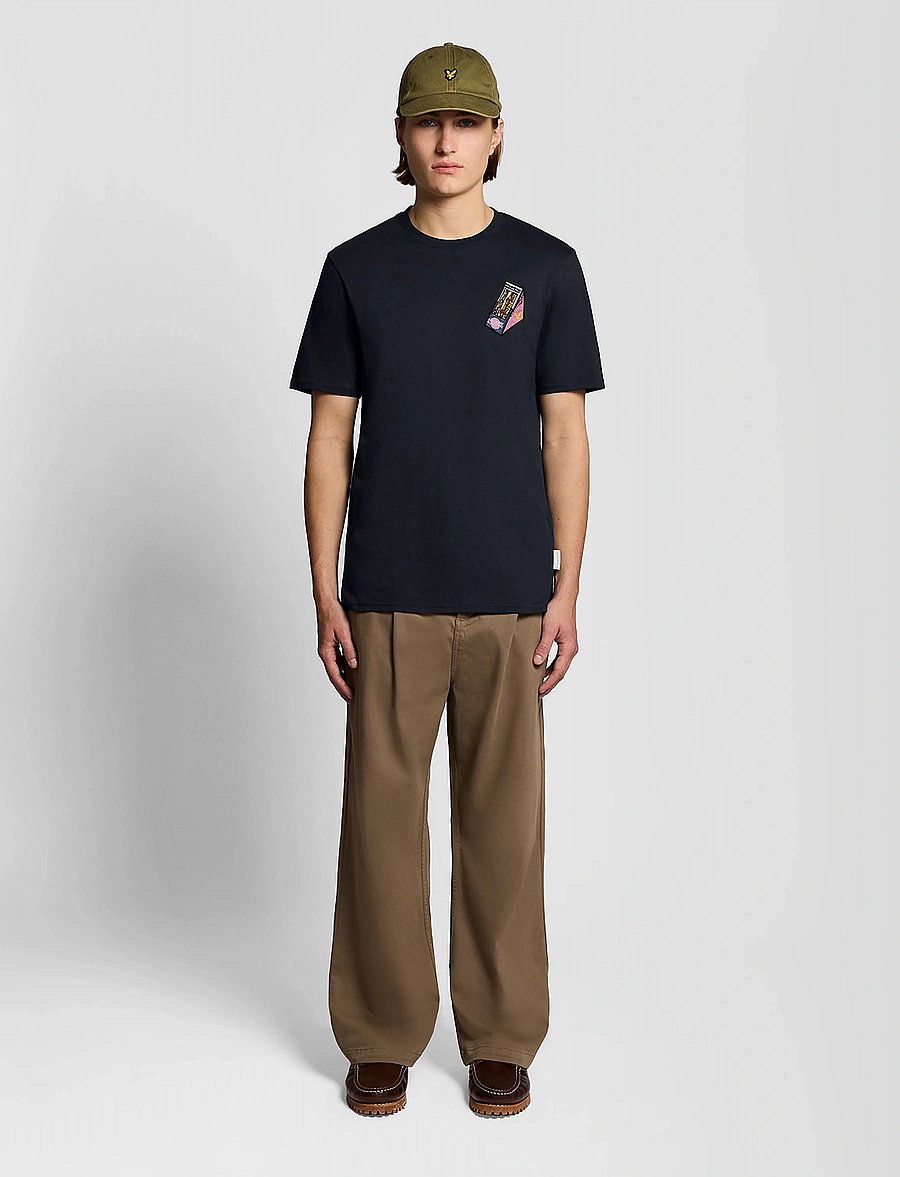 Lyle & Scott - Supermarket Embroidered T-shirt - short-sleeved t-shirts - dark navy - 4