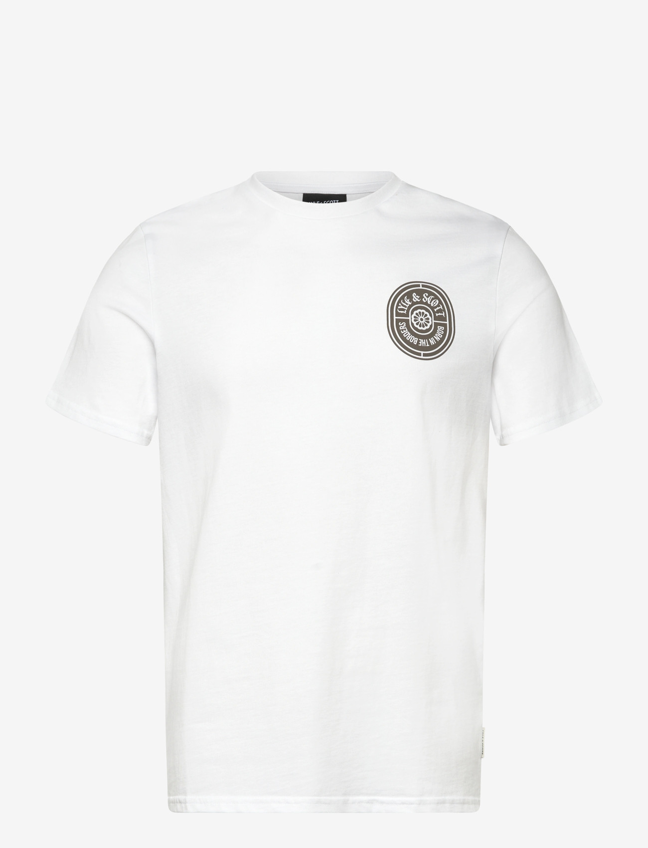 Lyle & Scott - Borders Label Graphic T-shirt - kortærmede t-shirts - white - 1