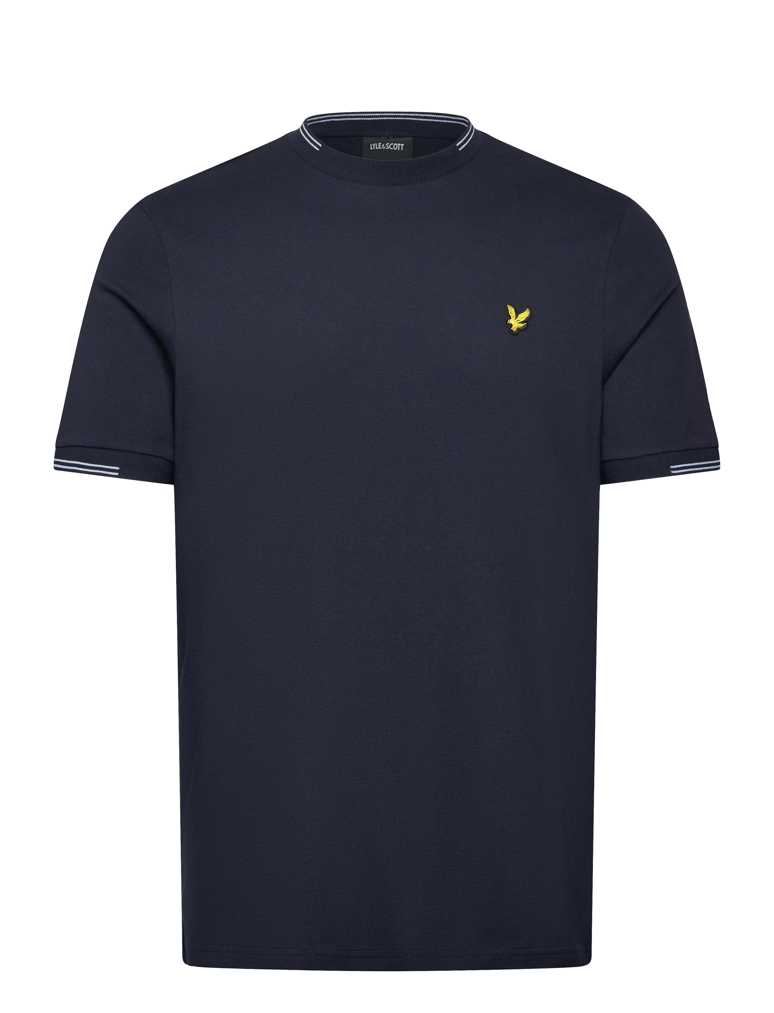 Lyle & Scott Fine Tipped T-Shirt - Riided - Y155 DARK NAVY/ CHALK BLUE / navy