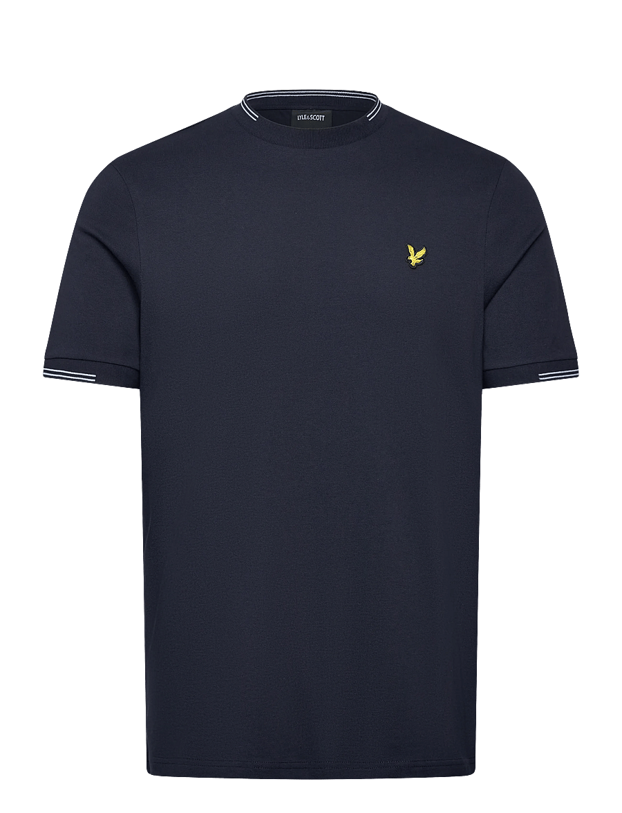 Lyle & Scott - Fine Tipped T-Shirt - short-sleeved t-shirts - y155 dark navy/ chalk blue - 1