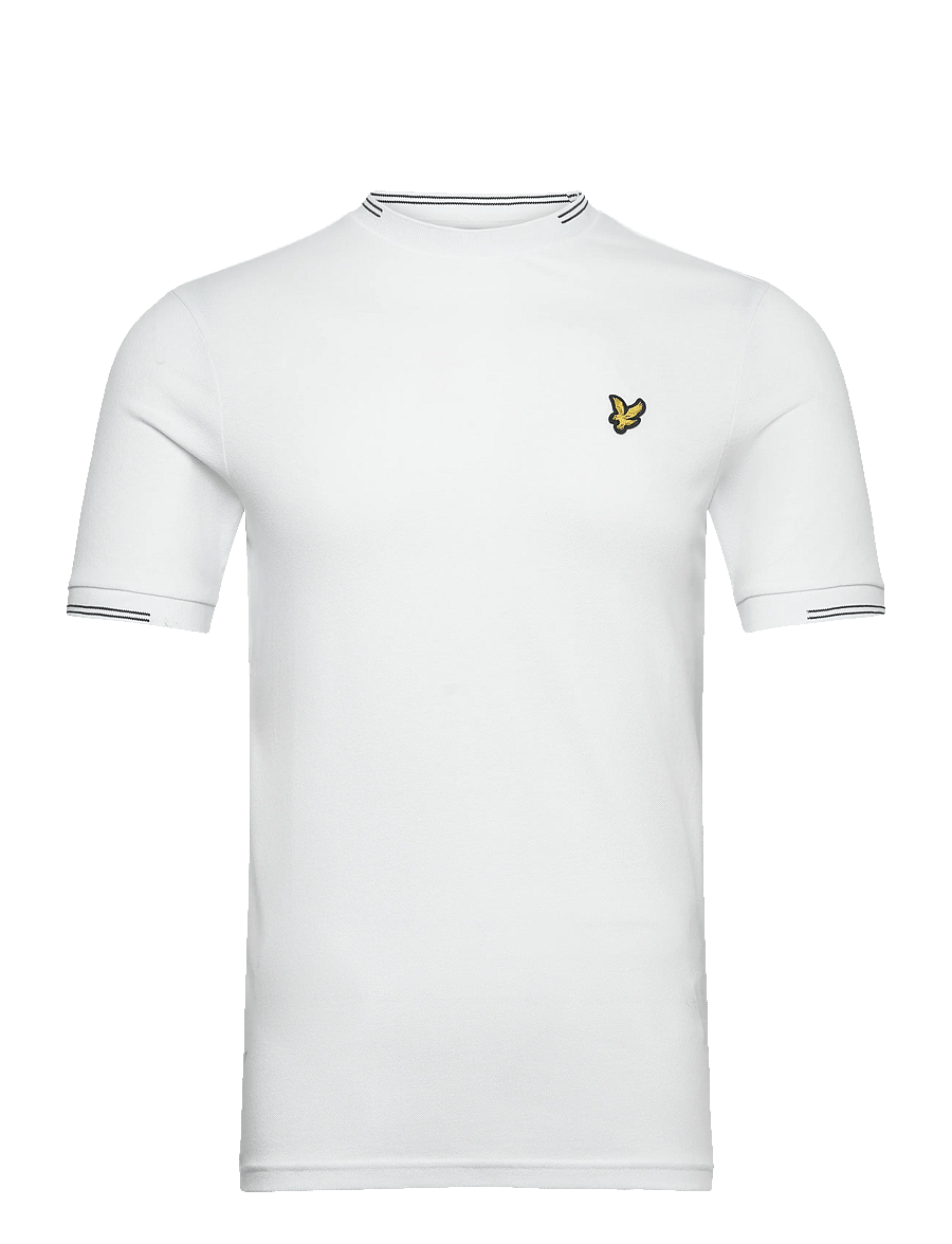 Lyle & Scott - Fine Tipped T-Shirt - short-sleeved t-shirts - y162 white/everglade - 1