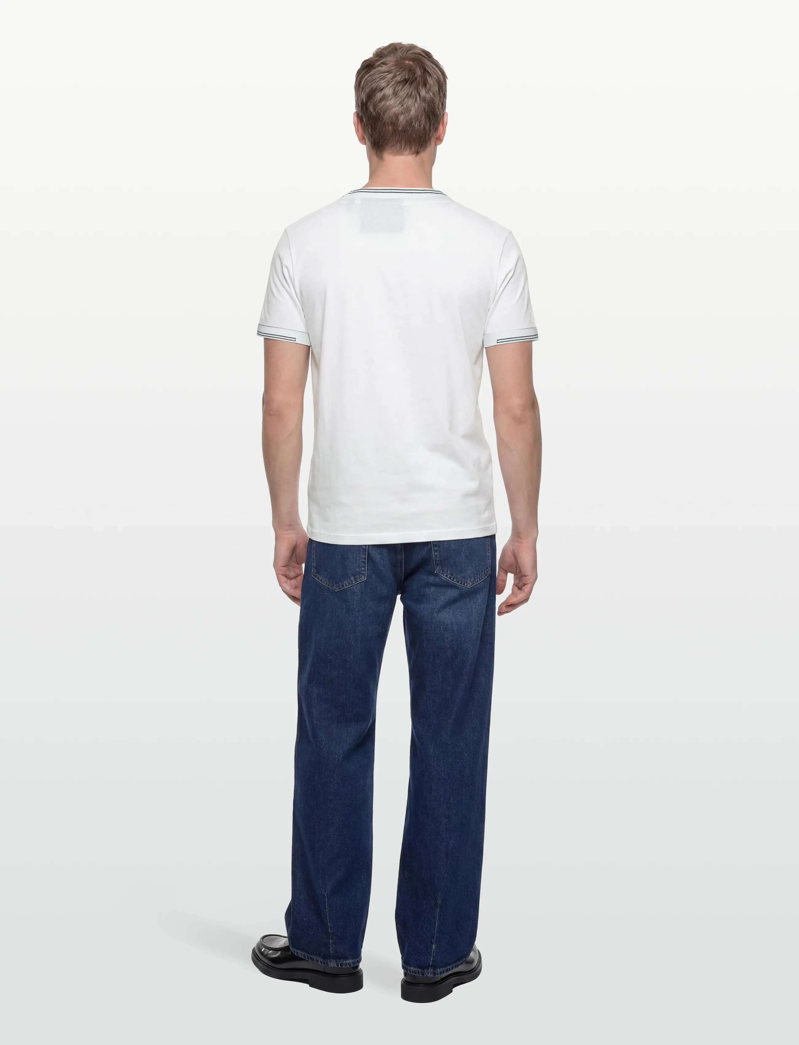 Lyle & Scott - Fine Tipped T-Shirt - stutterma bolir - y162 white/everglade - 4