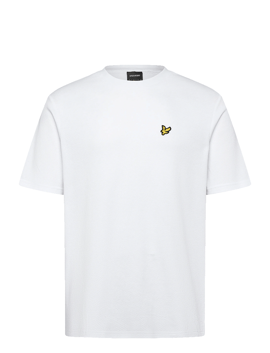 Lyle & Scott - Popcorn Jacquard T-shirt - kurzärmelige t-shirts - 626 white - 1