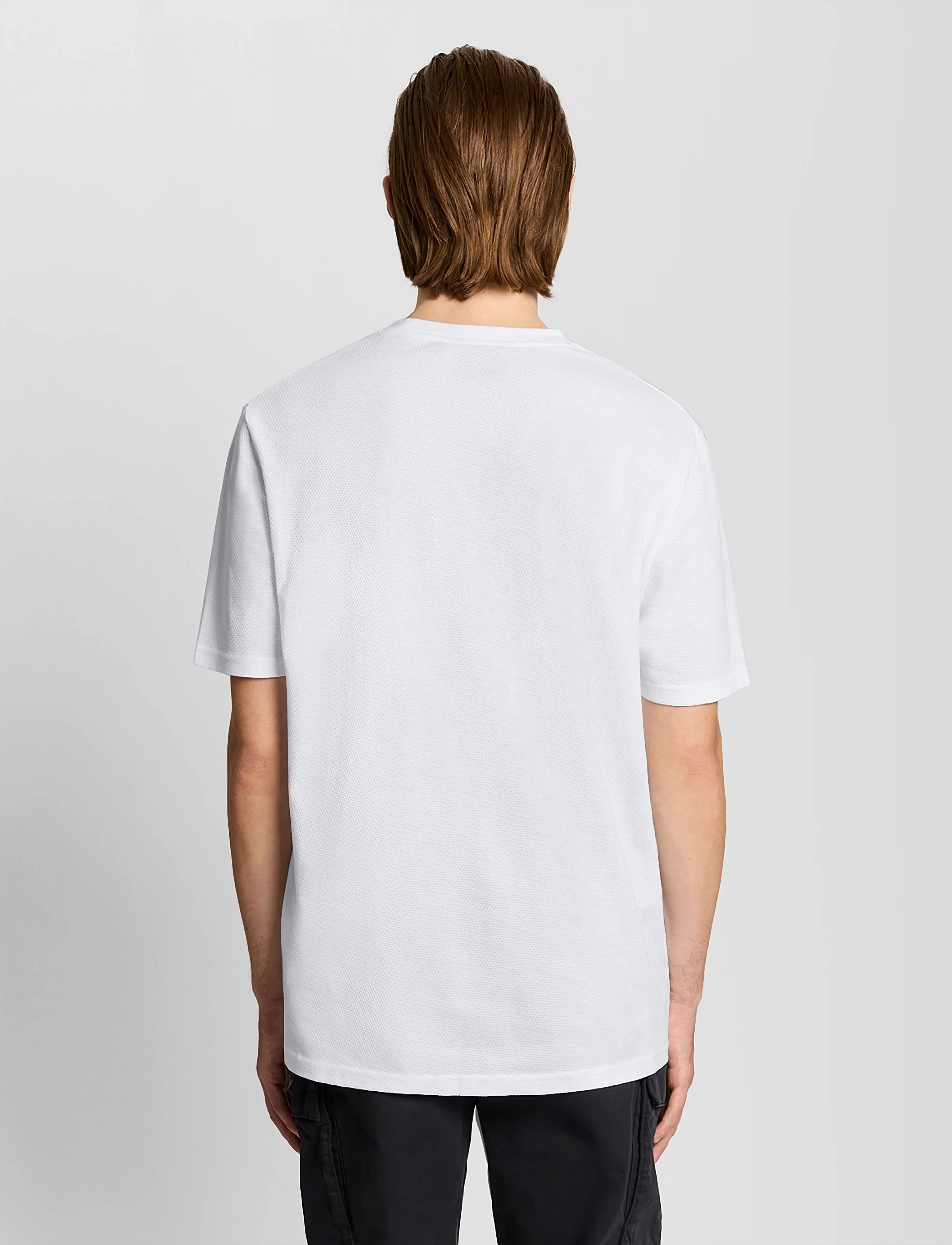 Lyle & Scott - Popcorn Jacquard T-shirt - kortärmade t-shirts - 626 white - 3