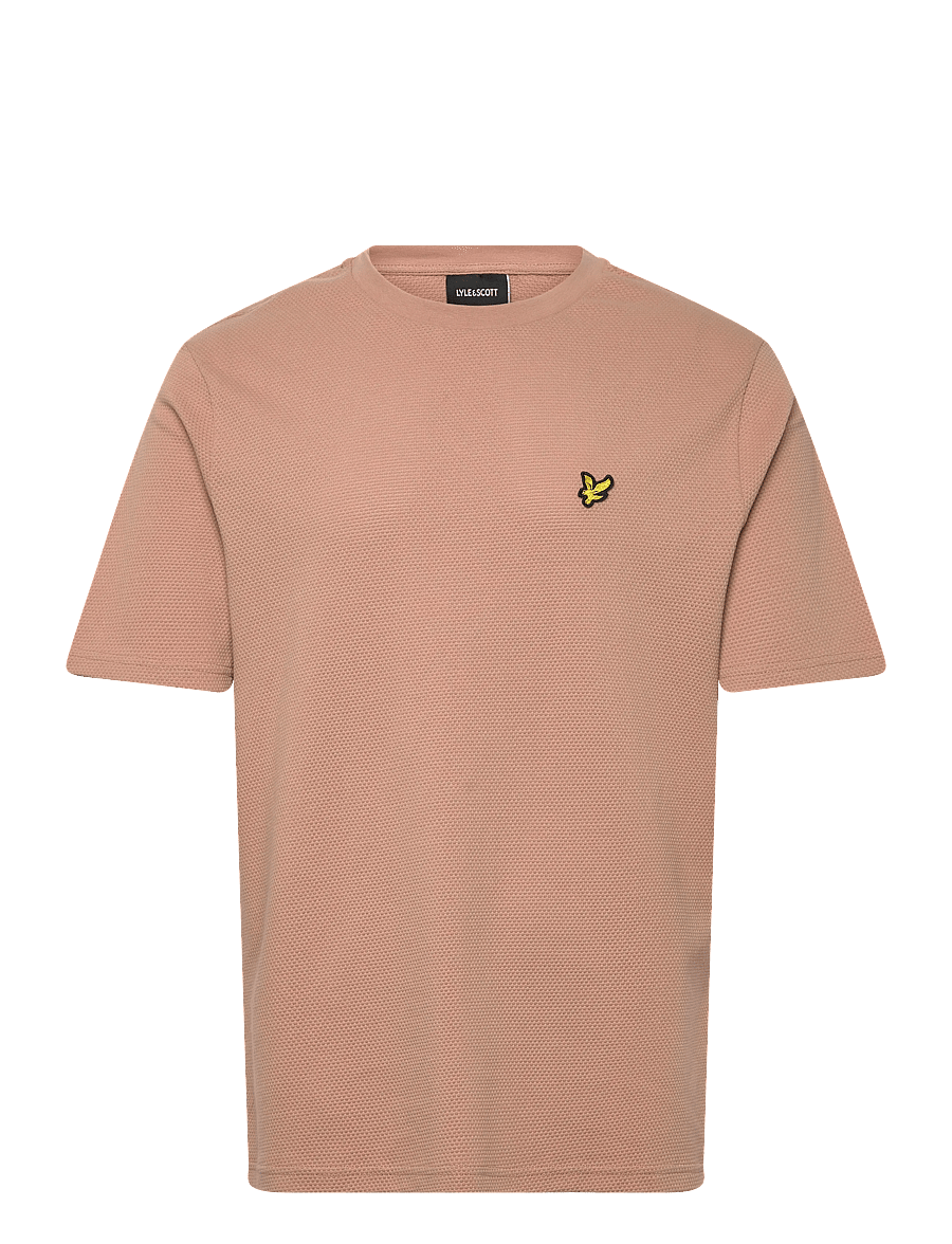 Lyle & Scott - Popcorn Jacquard T-shirt - kurzärmelige t-shirts - barley - 1