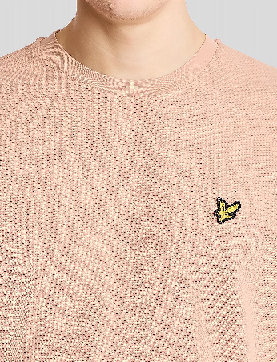 Lyle & Scott - Popcorn Jacquard T-shirt - kurzärmelige t-shirts - barley - 4
