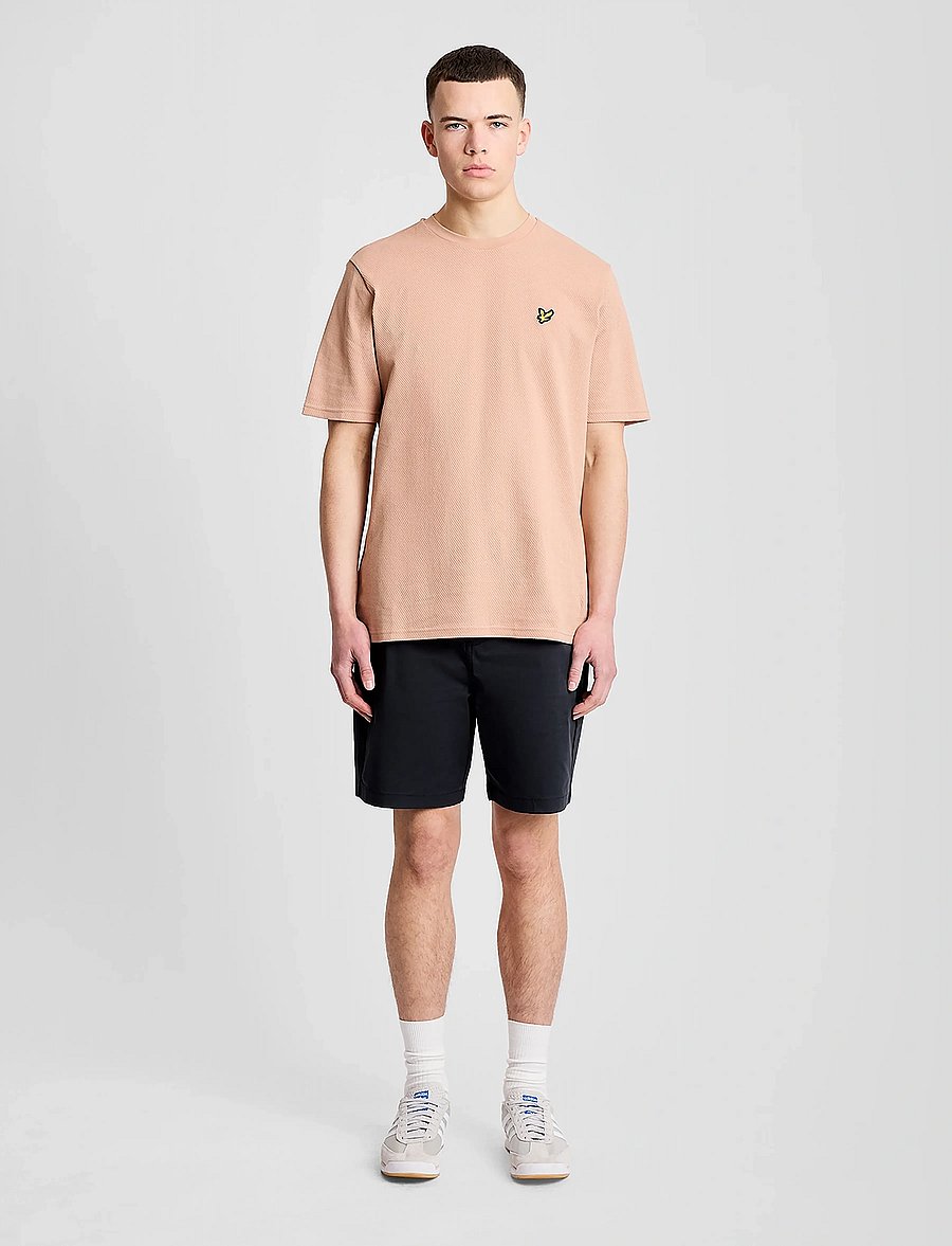 Lyle & Scott - Popcorn Jacquard T-shirt - kurzärmelige t-shirts - barley - 5
