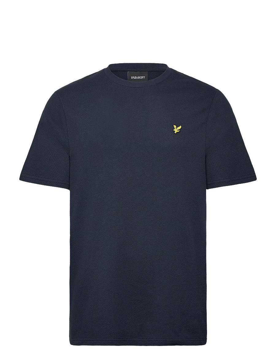 Lyle & Scott - Popcorn Jacquard T-shirt - kortærmede t-shirts - z271 dark navy - 1