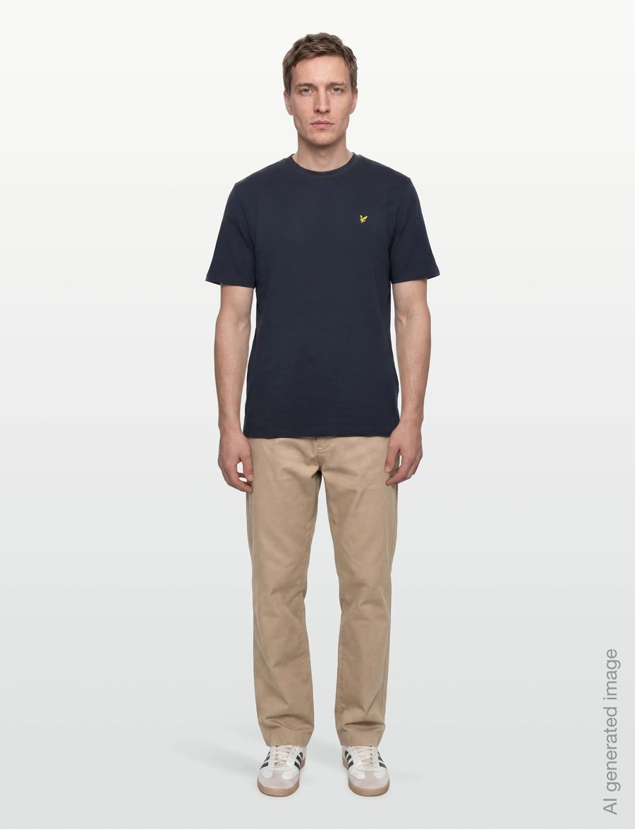 Lyle & Scott - Popcorn Jacquard T-shirt - kortærmede t-shirts - z271 dark navy - 0