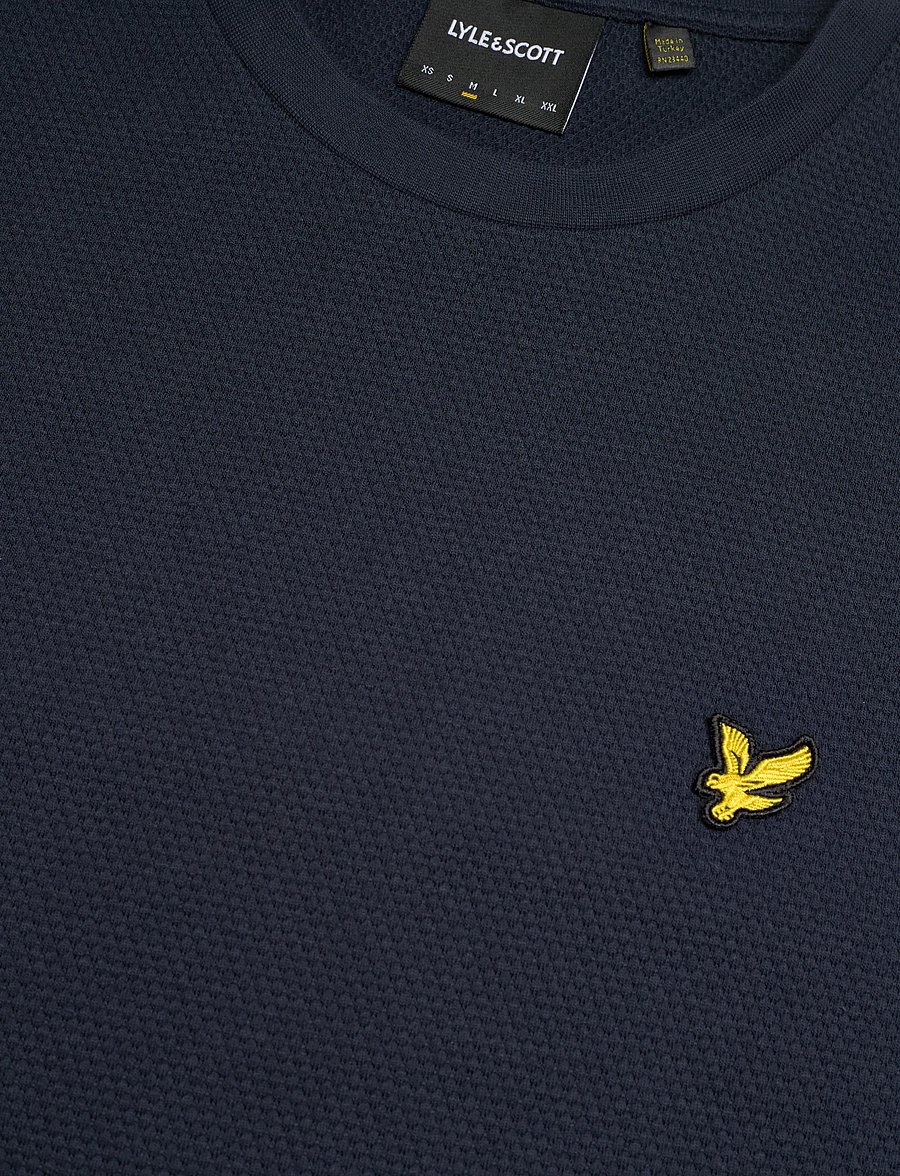 Lyle & Scott - Popcorn Jacquard T-shirt - kortærmede t-shirts - z271 dark navy - 5
