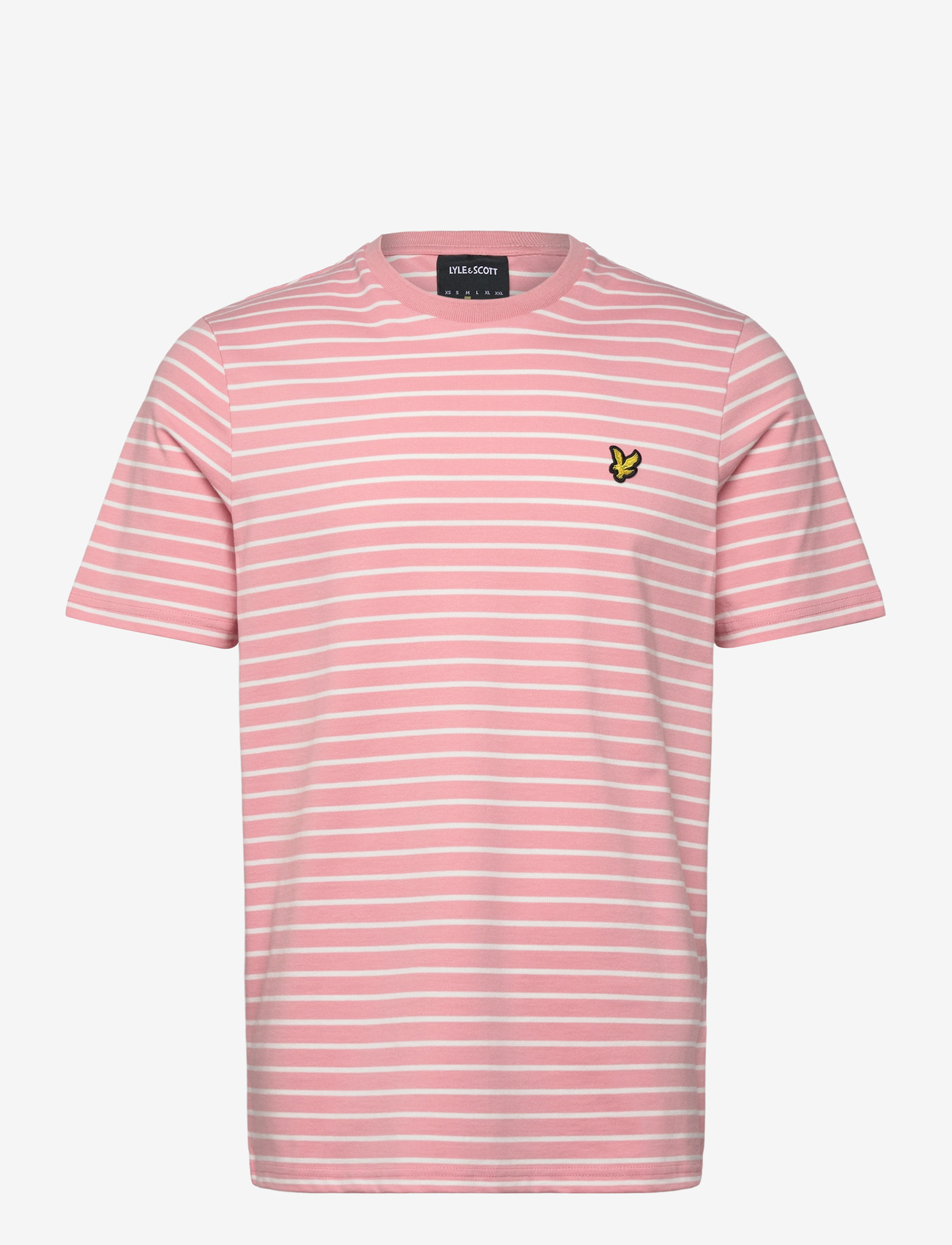 Lyle & Scott - Breton T-shirt - kortærmede t-shirts - y152 pink grapefruit/ white - 1