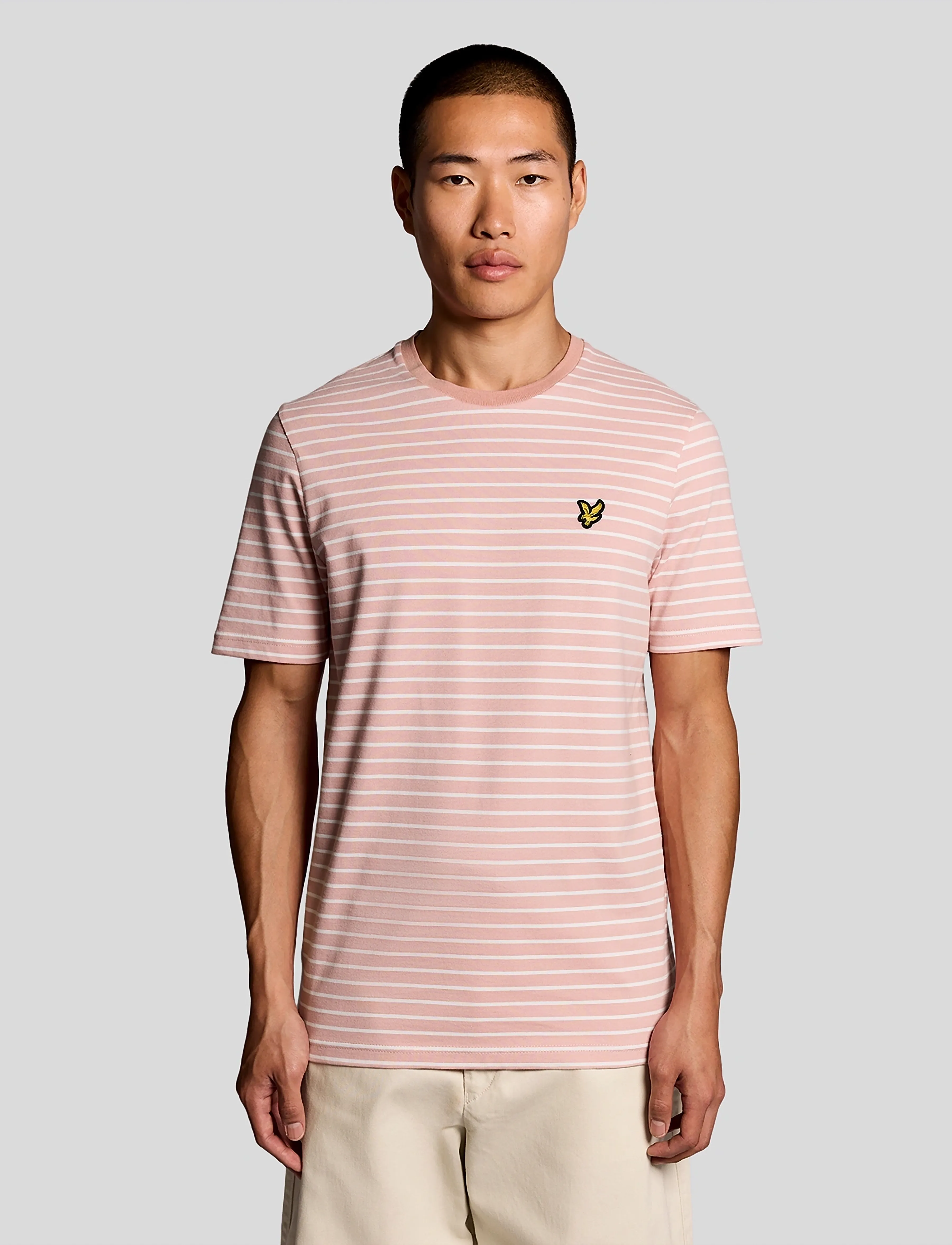 Lyle & Scott Breton T-shirt - T-Shirts - Y152 PINK GRAPEFRUIT/ WHITE / pink/rose