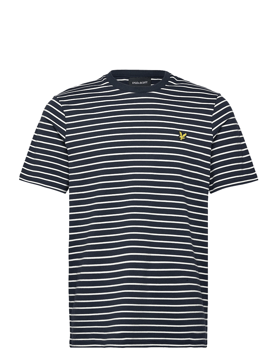 Lyle & Scott - Breton T-shirt - kurzärmelige t-shirts - w403 dark navy/ white - 1