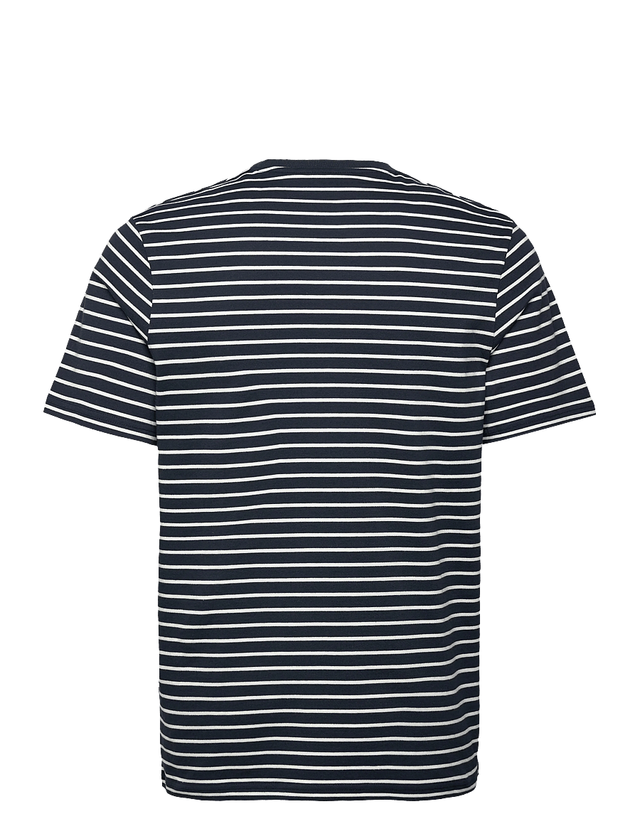 Lyle & Scott - Breton T-shirt - kurzärmelige t-shirts - w403 dark navy/ white - 2
