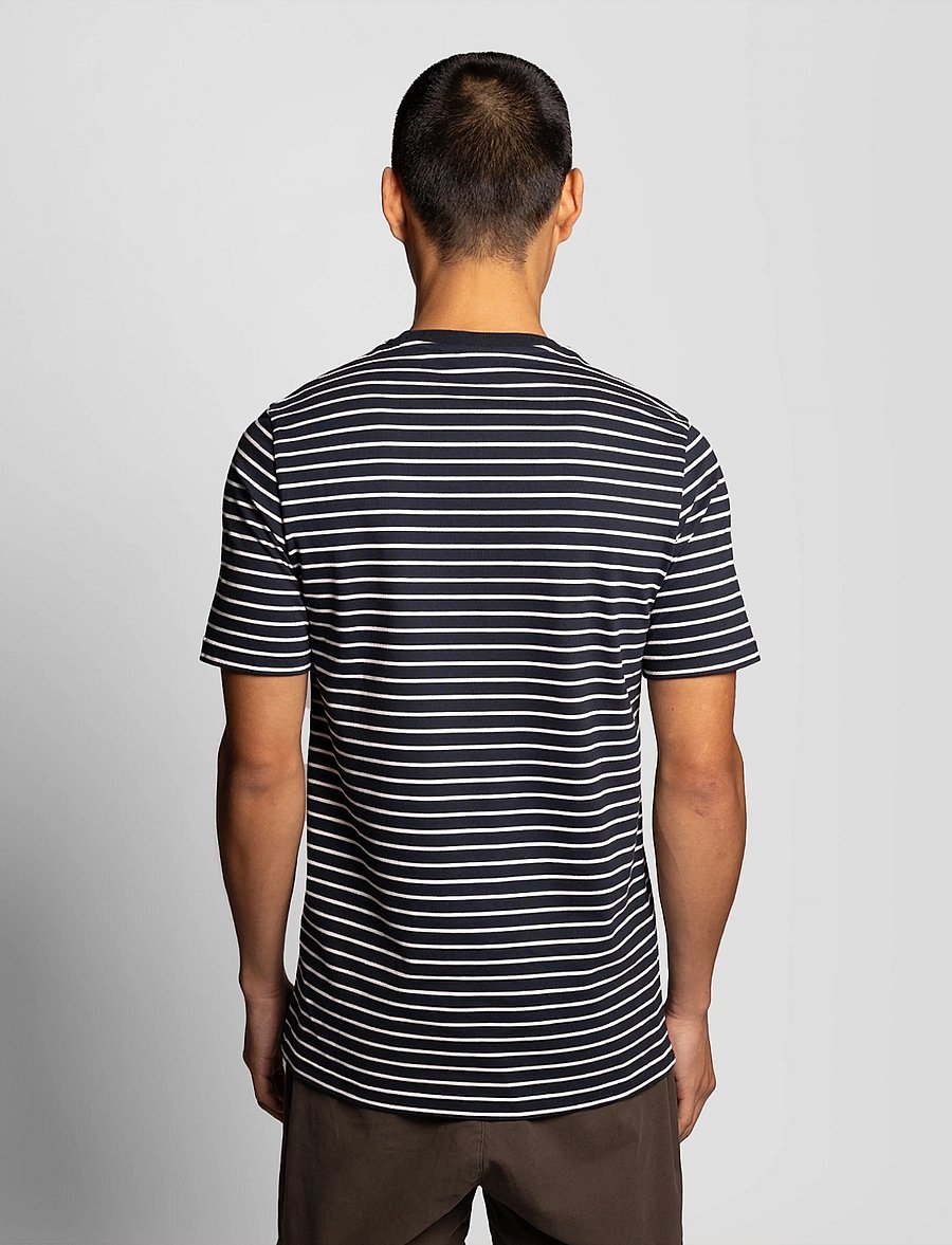 Lyle & Scott - Breton T-shirt - kurzärmelige t-shirts - w403 dark navy/ white - 3