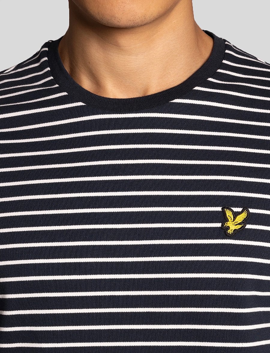 Lyle & Scott - Breton T-shirt - kurzärmelige t-shirts - w403 dark navy/ white - 5