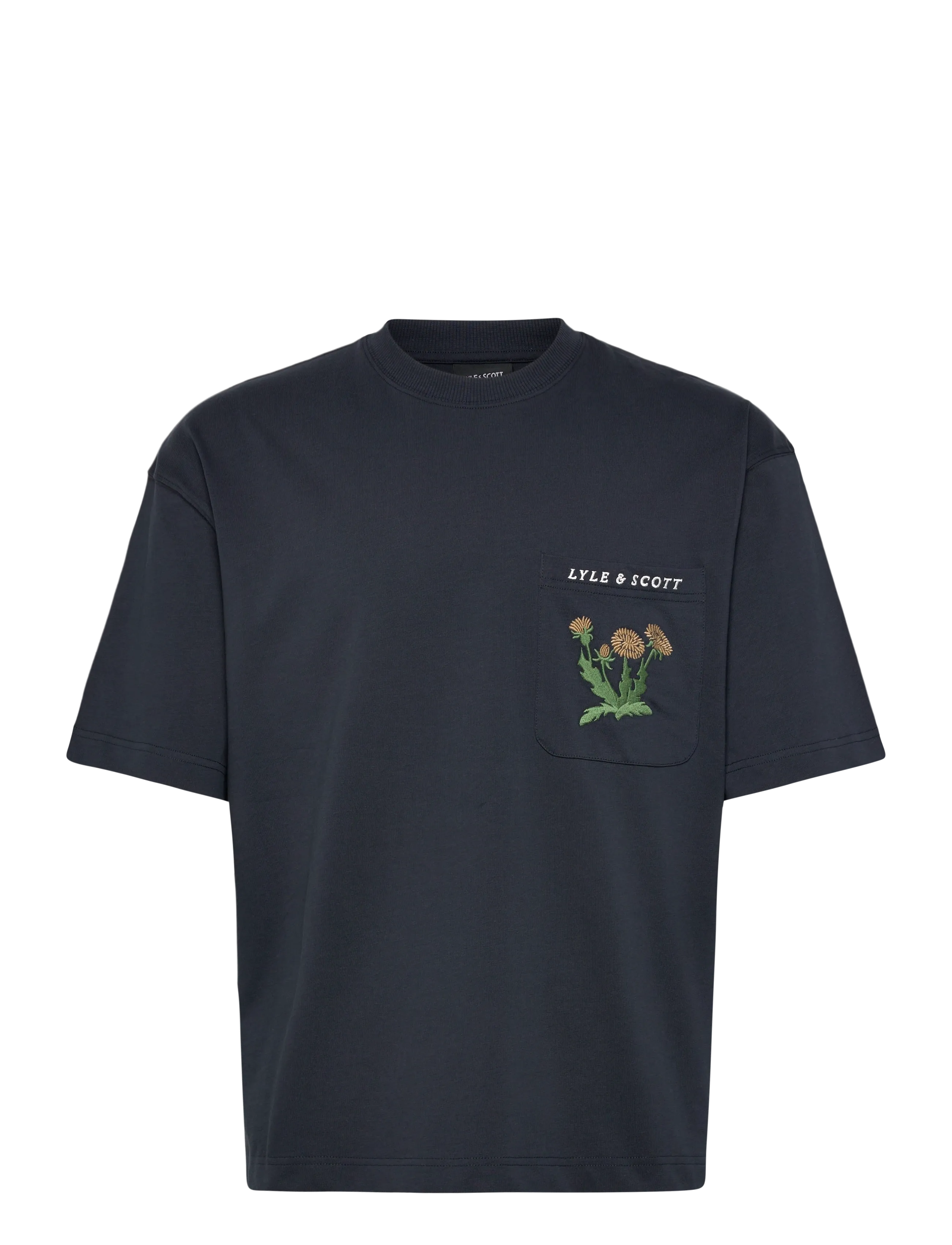 LYLE & SCOTT Floral Bestickt T-Shirt Navy - M - Herren